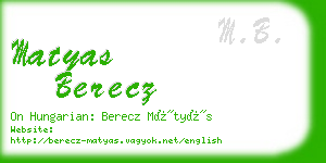 matyas berecz business card